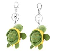 WHAMVOX 2 piezas Llaveros Tortuga de Felpa Suave Colgantes para Bolsos y Llaves con Gancho Metálico Plateado Adorno Ligero para Mochilas y Bolsos Regalos Pequeños para Fiestas