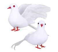 WHAMVOX 2 Piezas Palomas Artificiales Decorativas Figuras Simuladas para Decoración Hogar Bodas y Eventos Adorno Paloma Paz Realista para Ambiente Tranquilo