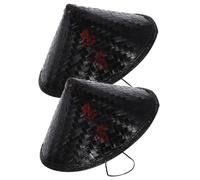 WHAMVOX 2 Piezas Sombrero Bambú Tradicional Ligero y Transpirable Gorro Sol Oriental para Cosplay Ninja y Fiestas Accesorio Portátil para Adultos