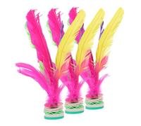 WHAMVOX 3 Piezas Juguete de Shuttlecocks Coloridos con Plumas para Ejercicio de Pies Tradicional Chino Jianzi para Adultos Prop Deportivo Ligero y Portátil