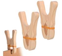 WHAMVOX 3 Piezas Pinzas de Madera Grandes para Ropa de Clips Montessori para Fortalezas Toallas Playa y Organización Infantil Madera Natural sin Pintura Multiusos y Seguras