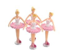 WHAMVOX 4 Piezas Figuras Bailarinas de Ballet para Caja de Música Princesas Rotativas Tonos Rosa y Blanco Muñecas Coleccionables con Soporte Giratorio para Decoración Vintage