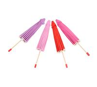 WHAMVOX 4 Piezas Mini Paraguas de Juguete para Paraguas de Papel Aceite DIY Decoración Colgante de Colores Sólidos Rosa Rojo Accesorios Creativos para Manualidades Infantiles