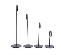 WHAMVOX 4 Piezas Portamatrículas De Mesa Soportes para Notas De Acero Inoxidable Titulares De Tarjetas De Número De Mesa De Boda Sostenedor De La Muestra De La Boda De Black