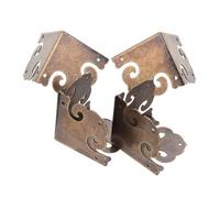 WHAMVOX 4 piezas Protector Esquinas Vintage de Latón para Muebles de Esquineras Metálicas Decorativas para Mesas y Cajas de Madera Fácil Instalación Protección contra Golpes y Arañazos