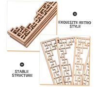 WHAMVOX 4 Piezas Wood Carved Onlays Applique Decorations Unfinished Miniature Chinese Architectural Beam Models For Dollhouse And Table Craft Supplies