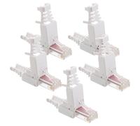 WHAMVOX 5 Piezas Conector Rj45 Cat6 sin Herramientas para Cable Ethernet, Conector Modular de Paso Fácil Instalación, Material PC Blanco para Internet y Oficina en Casa