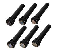 WHAMVOX 6 Piezas Ebony Wood Acoustic Guitar Bridge Pins With Rings And Abalone Inlays Electric Guitar Replacement Parts For Enhanced Tonal Quality And Secure Fit
