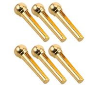 WHAMVOX 6 Piezas Pins Puente Guitarra Acústica Latón para Reemplazo Rápido y Mejora de Sonido Clavijas para Cuerdas Guitarra Folk Kit Completo para Músicos Casa y Escenario