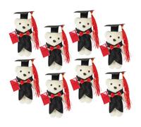 WHAMVOX 8 Piezas Osos de Graduación para Ramo DIY, Muñecos de Peluche Adorables, Decoración Creativa para Fiesta y Regalos de Graduación 2023, Material Flexible y Duradero