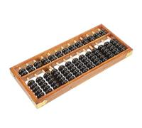 WHAMVOX Ábaco Chino de Madera Natural 13 Columnas 7 Cuentas Vintage para Aprendizaje Matemático Educativo Portátil Ligero para Primaria y Desarrollo Temprano