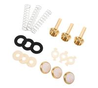 WHAMVOX Accesorios de Repuesto para Pistón de con Botón Redondo Dorado Guía de Pistón y Resorte de Fieltro para Reparación de Sistema de Válvulas para Instrumentos Musicales