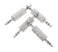 WHAMVOX Adaptador de Audio Paquete de 4 Piezas Compacto y Fácil de Usar Macho a Macho de Aleación de Zinc Plata para Conexión de Micrófono y Cables Auxiliares