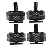 WHAMVOX Adaptador De Montaje De Zapata y Tornillo para Trípode De Cámara DSLR, Doble Tornillo De 1/4 Pulgada, Juego De 4 Piezas, Accesorios para Cámaras Profesionales, Color Metálico