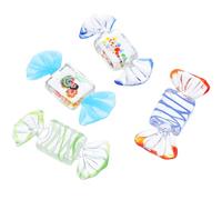 WHAMVOX Adornos de Cristal de Colores Varios Estilos para Decoración Navideña Superficie Lisa y Formas Adorables 4 Piezas Varios Estilos para Mesa Dulce y Ambiente Romántico
