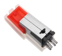 WHAMVOX Aguja para Tocadiscos de Vinilo Roja, Pastilla de Cartucho Magnético Móvil, Repuesto Compatible para Gramófono y Plato Giratorio, Aguja de Aluminio para Sonido Preciso y Suave