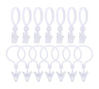 WHAMVOX Anillos para Cortinas para Baño y Sala con Clips de Plástico Blanco 80 Anillos Decorativos y Funcionales para Cortinas y Puertas