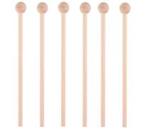 WHAMVOX Baquetas de Percusión de Madera para Xilófonos y Marimbas Punta en Bola, Paquete de 6 Piezas, Diseño Bien Elaborado para Enseñanza Escolar y Preparación Musical