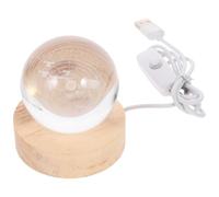 WHAMVOX Bola de Cristal Decorativa Esfera de Vidrio con Luz LED y Base de Madera y Accesorio de Fotografía para Decoración de Escritorio en Dormitorio