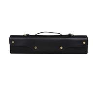 WHAMVOX Bolsa para Flauta de Cuero Negra Portátil para 16 y 17 Agujeros Estuche Acolchado Resistente al Desgaste Organizador de Transporte para Instrumentos Musicales