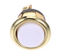 WHAMVOX Botón de Timbre Redondo Luz LED Interruptor Cable para Puerta Acabado en Baño de Oro Botón Pulsador para Timbre de Entrada Hogar Reemplazo Duradero y Práctico