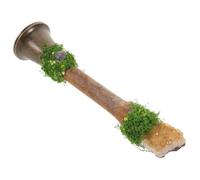 WHAMVOX Brass Handheld Bell With Crystal Wand Super Loud Call Bell With Wood Handle Natural Mineral Crystal Altar Chime For Home Office And Spiritual Use