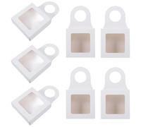 WHAMVOX Cajas de Botellas de Vino Colgantes de Papel Kraft Ventana, 25 Unidades Plegables para Almacenamiento y Decoración en Fiestas y Hogar