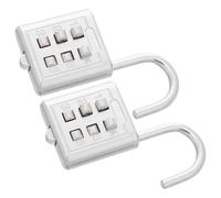 WHAMVOX Candado de Combinación sin Llave 6 Botones Aleación de Zinc Resistente 2 Piezas Sistema Braille para Personas Ciegas, Seguridad Exterior, para Mochilas, Taquillas y Casilleros