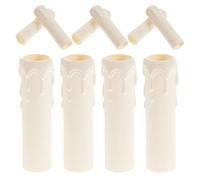 WHAMVOX Casquillos de Plástico 20 Piezas Ligeros y Decorativos Estilo Retro Diseño de Lágrimas para Lámparas de Araña para Candelabros Vintage