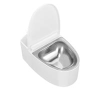 WHAMVOX Cenicero de Pared para Baño con Tapa, Diseño de Inodoro, Blanco, Plástico y Acero Inoxidable, Evita la Dispersión de Ceniza, para Accesorios de Baño