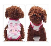 WHAMVOX Chaleco para Mascotas en Invierno de Franela Coral Diseño de Conejo Rosa, Ropa Cálida Fácil de Poner y Quitar para Perros Pequeños y Chihuahua para Uso Diario