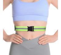 WHAMVOX Cinta Reflectante Ajustable de Seguridad con Clip Resistente para Cintura Banda Elástica Fluorescente Verde de Alta Visibilidad para Correr Ciclismo y Paseo