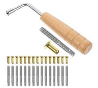WHAMVOX Conjunto de Clavos de Metal y Llave de Afinación para Arpa Lira, Accesorios Seguros y Convenientes para Músicos de Lira, 1 Set de Repuesto de Madera y Metal