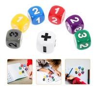 WHAMVOX Dados de Enseñanza Matemáticas Acrílicos para Niños, 7 Piezas, Signos Suma Resta Multiplicación División, Educativo Escolar, Juego Matemático Aprendizaje y Cálculo