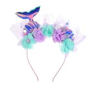 WHAMVOX Diadema para Niñas con Lentejuelas y Aleta de Pez Brillante Accesorio para Fiesta y Cumpleaños Tocado Decorativo para Cabello Recuerdo Temático de Sirenas