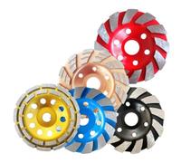 WHAMVOX Disco de Corte de Copa de Diamante Segmentado 115 Mm, Muela Abrasiva para Pulido y Desbaste de Mármol, Granito y Hormigón, Color Amarillo, Herramienta Profesional para Amolar