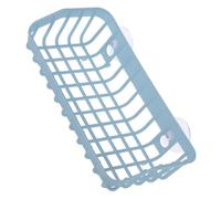 WHAMVOX Estante de Pared con Doble Ventosa para Cocina y Baño Rack Plástico Multifuncional con Diseño Drenante Fácil Instalación Soporte para Utensilios y Artículos Pequeños Color Azul