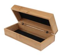 WHAMVOX Estuche de bambú con cierre de resorte para gafas de sol y lentes, caja compacta para proteger y organizar durante viajes
