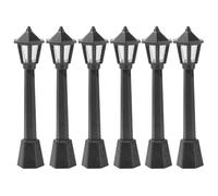 WHAMVOX Farolas de Modelo Negras 6 Piezas para Micropaisajes Luces de Simulación de Resina Natural Adornos Miniatura para Jardinería Decorativa y Accesorios para Casas de Muñecas