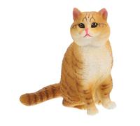 WHAMVOX Figura de Gato de Plástico Realista Modelo Animal Simulado para Decoración de Interiores y Jardines Juguete Educativo para Cognición y Desarrollo Infantil Color Amarillo Mediano