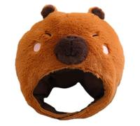 WHAMVOX Gorro de Peluche de Capibara para Fiestas y Cosplay Accesorio Suave y Cómodo Sombrero de Disfraz Animal Flexible para Eventos y Celebraciones
