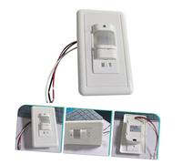 WHAMVOX Interruptor Sensor Infrarrojo de Pared Empotrado Control de Luz Ajustable Detector de Movimiento para Interior Compatible con LED y Lámparas Uso Pasillos y Baños Blanco Estándar