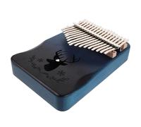 WHAMVOX Kalimba de Madera Maciza Teclas Piano de Pulgar Portátil con Acabado Azul Degradado Instrumento Musical para Principiantes y Profesionales