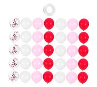 WHAMVOX Kit de 80 Globos de Látex para Decoración Romántica de Bodas y San Valentín Incluye 10 Globos Rojos 10 Rosas 10 Blancos y 5 Rosas Purpurina Adecuado para Fiestas y Eventos