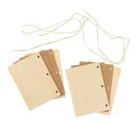 WHAMVOX Libro de Votos Matrimoniales de Madera Reciclada Resistente Cuaderno DIY Papel Kraft Beige 2 Juegos Unidos Cordel de Yute Adecuado para Decoración y Manualidades Bodas