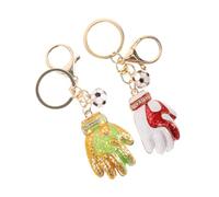 WHAMVOX Llavero Forma De Guante De Portero De Fútbol, Colgante Decorativo Bicolor Amarillo y Rojo, Material Plastificado, Ligero y Compacto, Para Amantes Del Deporte, Uso Mochilas y Bolsos