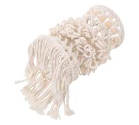 WHAMVOX Luminaria bohemia sombra de lámpara colgante cubierta de luz colgante de macramé pantalla de cuerda de algodón tejida a mano pantalla de macramé boho metal. White