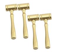 WHAMVOX Martillo de Juez de Madera Dorada 4 Piezas Juego de rol Niñas Accesorio de Disfraz de Juez Juguete Pequeño para Fiestas de Cosplay y Educación Legal