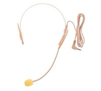 WHAMVOX Micrófono De Diadema Cable Color Piel para Profesores y Guías, Micrófono Omnidireccional De Condensador, Sistema Transmisor Auricular para Enseñanza y Oratoria