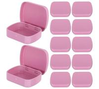 WHAMVOX Mini Caja Metálica Rectangular con Bisagra y Tapa Abatible 12 Unidades Tamaño 60X48X15 MM Color Rosa Doble Cara Lata Portátil para Dulces Joyas y Almacenamiento de Objetos